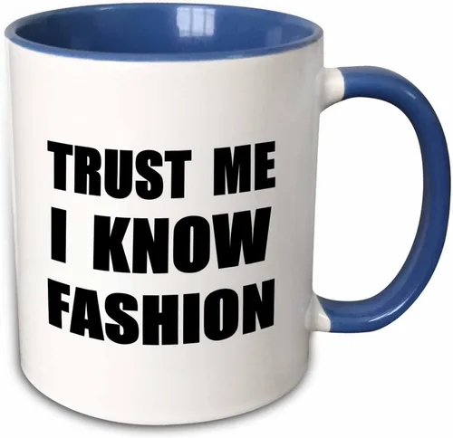 Vista 8 de 3dRose Trust Me I Know Fashion - Fun Fashionista And Designer Humor - Taza divertida, 11 onzas, color negro