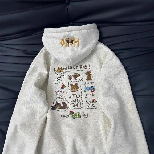 Vista 5 de Sudadera con capucha con estampado de perro lindo para niñas adolescentes y niñas, sudadera de forro polar de gran tamaño Y2K Harajuku ropa estética