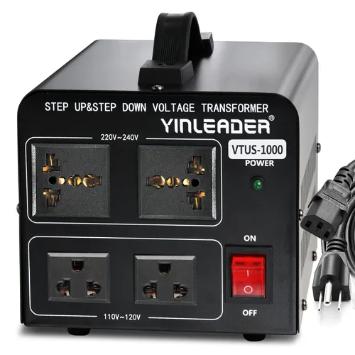 Vista 13 de Yinleader Transformador de voltaje Step Up & Step Down Convertidor de potencia con cable de alimentación de EE. UU., convierte 110 V a 220 V O 220 V