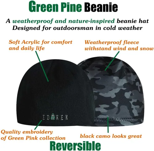 Vista 5 de EDTREK Gorro de invierno resistente a la intemperie Gorro reversible impermeable y resistente al viento Sombrero de calavera para senderismo