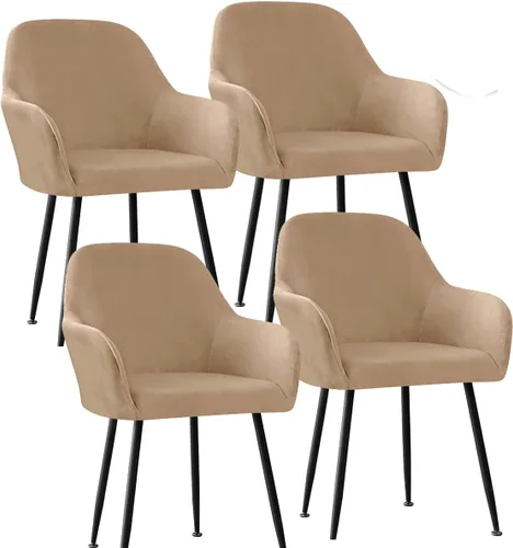 Vista 40 de Fundas protectoras de terciopelo elástico para sillas de comedor con brazos y respaldo curvado pequeño, juego de 6/4/2 para cocina, oficina, hogar