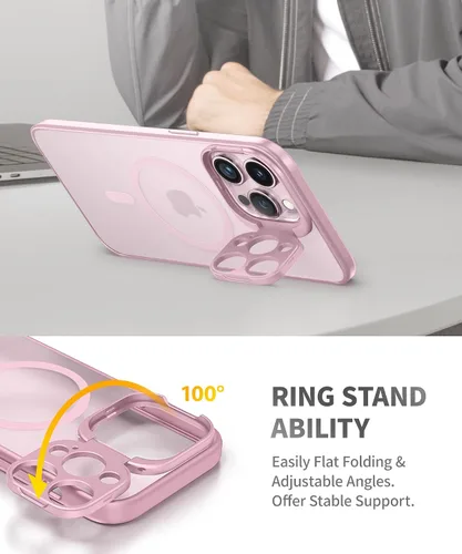 Vista 3 de Funda diseñada para iPhone 15 Pro Max, potente atracción magnética [soporte de protector de cámara] [protección contra caídas de grado militar]