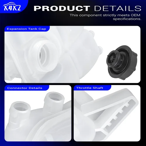 Vista 6 de 603-382 Tanque de expansión del radiador del depósito del refrigerante del motor delantero para Ford Focus 12-18 1.0L/2.0L/BATTERY EV 丨Escape 13-16