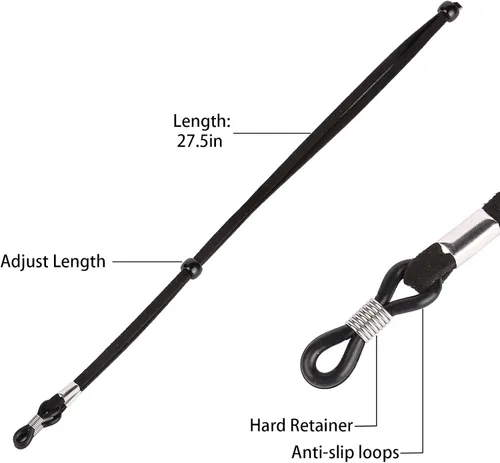 Vista 5 de QINGZHE 6 cadenas de correa para gafas para mujer, antideslizantes, alrededor del cuello, correas de cuero ajustables