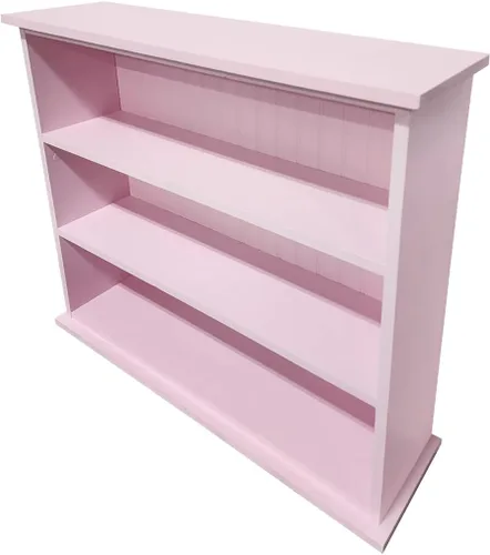 Vista 6 de Sawdust City Estantería de madera maciza (salvia maciza) 36" W x 10" D x 32" H, Three Openings, Ships in 3 Pieces, Assembly Required Verde sólido
