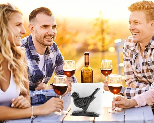 Vista 6 de Exquisito servilletero vintage de hierro fundido con divertido motivo de animales de pie - Los servilleteros Birdie son adecuados para cocinas