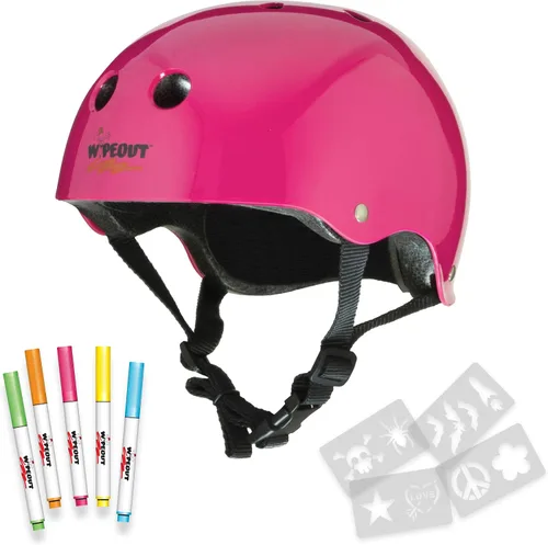 Vista 8 de Wipeout Casco de borrado en seco para niños, ideal para bicicleta, patinaje, patinaje en línea y patinaje Negro