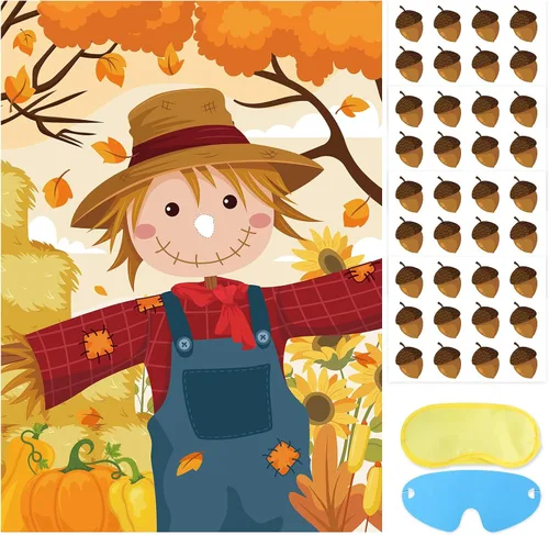 Vista 14 de Juego de fiesta de Hooqict Pin The Hat On The Cat para gatos, juegos de fiesta de cumpleaños de gato para niños, suministros de fiesta de cumpleaños