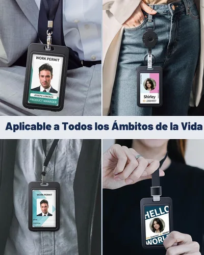 Vista 6 de Uniclife Paquete de 3 Portacarnet Deslizante con Ventanas de Doble Cara Funda Vertical de Plástico Duro Negro Bolsa Protectora de Tarjetas