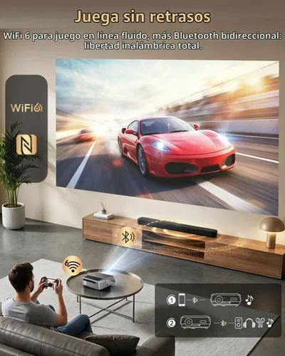 Vista 8 de Cine en casa interior de la luz del día del proyector elegante 4K