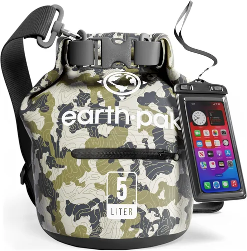 Vista 26 de Earth Pak Bolsa seca impermeable con bolsillo con cremallera, mochila impermeable para mantener el equipo seco