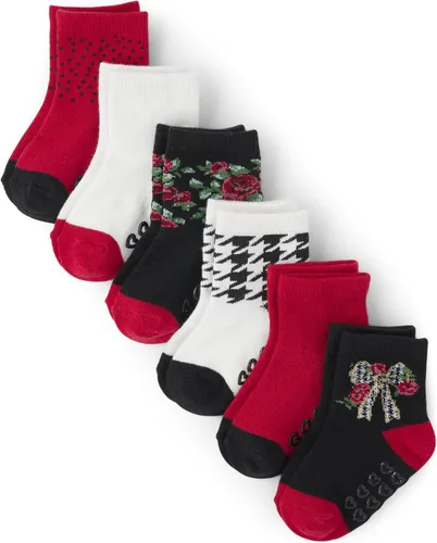 Vista 5 de The Children's Place Calcetines tobilleros unisex para bebés y niños pequeños, paquete de 10 Negro/Blanco 20