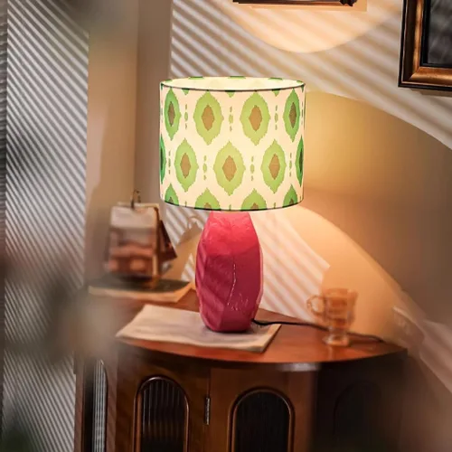 Vista 6 de Lamp for Desk Pink Ceramic Table Lamp Bedroom Study Bedside Lamp Retro Atmosphere Lamp Desk Lamps for Home Office
