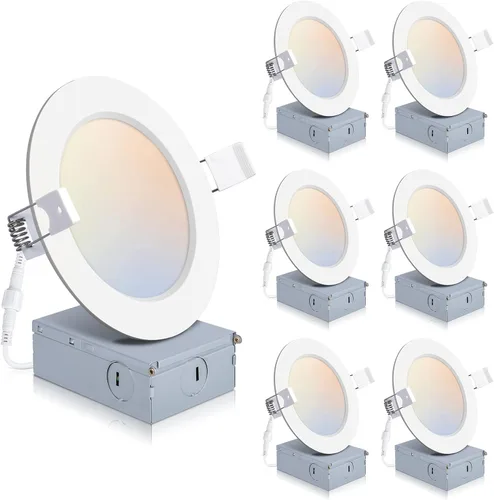 Vista 18 de POWERASIA Paquete de 2 Luces Empotradas Inteligentes de 6 Pulgadas, Iluminación LED Empotrada Ultra-Delgada 12W 1200LM Downlight Inteligente
