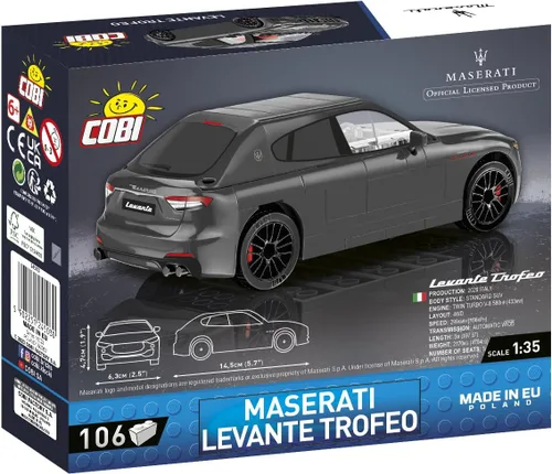 Vista 3 de COBI Maserati Levante Trofeo - Juego de construcción de vehículos, 106 piezas