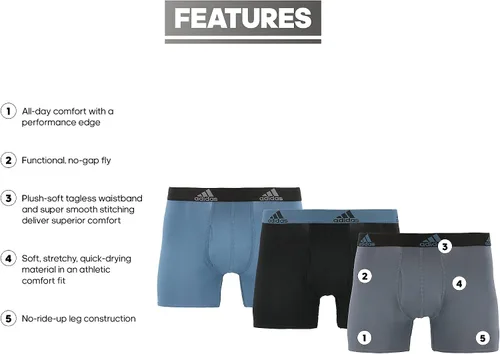 Vista 2 de adidas Ropa interior de maletero de rendimiento para hombre paquete de 3 -2020