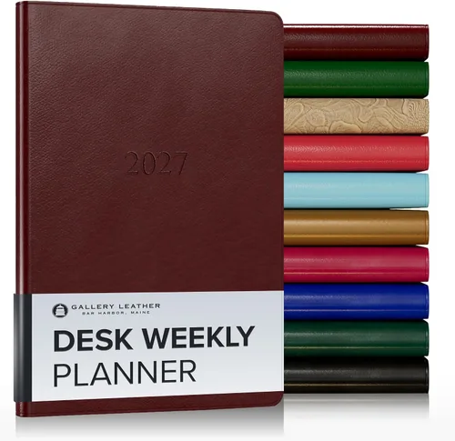 Vista 42 de Gallery Leather Planificador Semanal y Mensual Grande 2025-2026, Calendario Planificador y Cuaderno Elegantemente Encuadernado con Elegantes Bordes