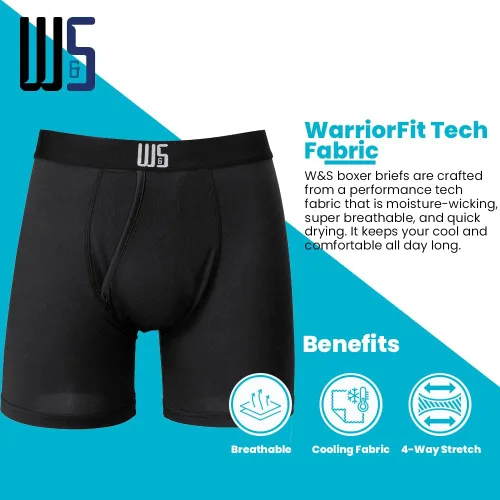 Vista 4 de Warriors & Scholars - Calzoncillos tipo bóxer para hombre, paquete de 6 calzoncillos bóxer para hombre, calzoncillos bóxer para hombre, calzoncillos