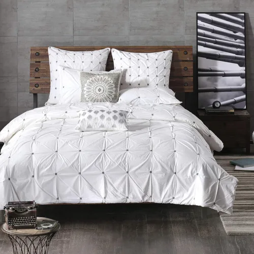 Vista 2 de INK+IVY - Almohada decorativa Sofia, cuadrada, de algodón, moderna de mediados de siglo para sofá, cojín lumbar, soporte de espalda, 20 x 20