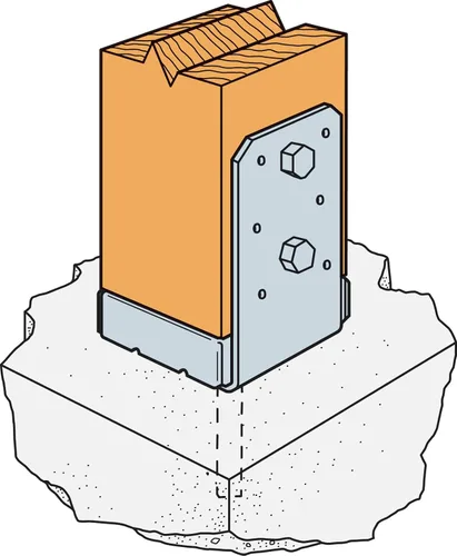 Vista 7 de Simpson Strong-Tie ABU44Z ABU ZMAX Base de poste ajustable galvanizada para 4x4