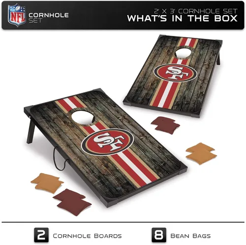 Vista 2 de Wild Sports - Set Deluxe para Jugar Cornhole con Tablero de MDF de 2 x 3 Pies - Incluye Esquinas y Delantales