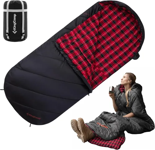 Vista 9 de KingCamp Sleeping Bag for Adults Big & Tall 100% Flannel Sleeping Bag