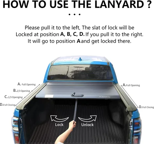 Vista 4 de Flowkottu - Cubierta retráctil Tonneau para caja de camioneta Toyota Tundra 2014-2026