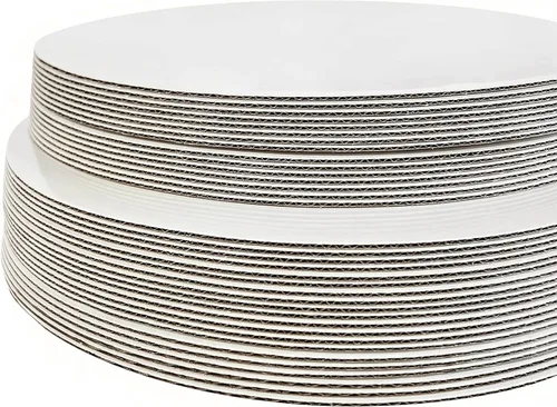 Vista 4 de ONE MORE ONEMORE - Tabla redonda para tartas de 10 pulgadas, color blanco, desechable, base circular para tartas, base redonda revestida de 10
