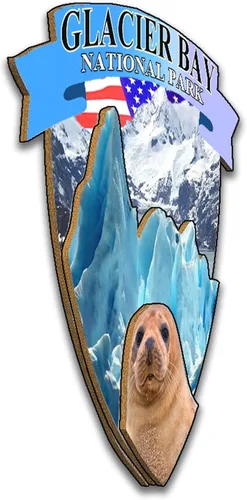 Vista 2 de Glacier Bay National Park Alaska USA - Imanes para refrigerador, productos de madera 3D, resistentes a la fricción, centro de arte urbano y más