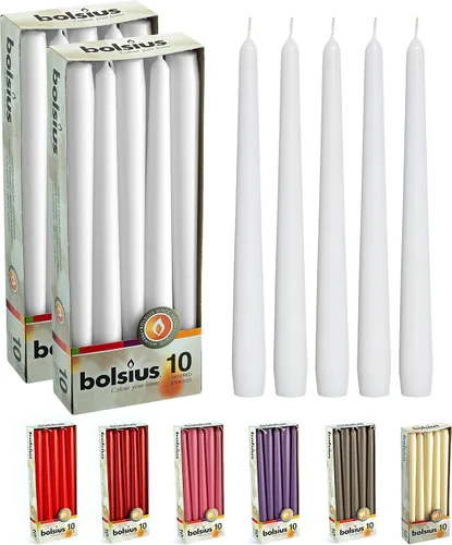 Vista 10 de Bolsius Velas alargadas blancas (10 pulgadas)
