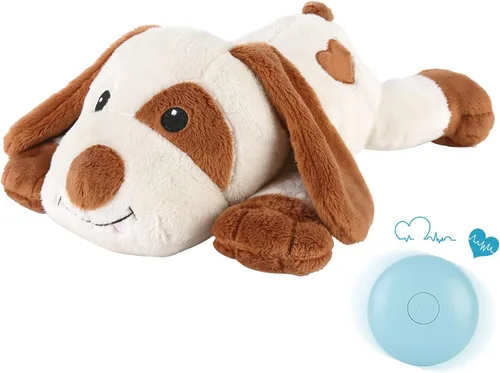 Vista 20 de WEOK Juguete de Latidos del Corazón para Cachorros para Alivio de Ansiedad por Separación, Animal de Peluche con Latidos Ayuda Conductual Calmante