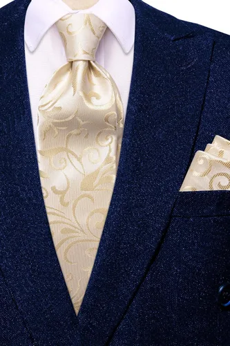 Vista 299 de Hi-Tie Corbatas de seda para hombre, diseño de cachemira a rayas, con bolsillo, gemelos cuadrados, conjunto formal de negocios