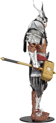 Vista 4 de McFarlane Toys Mortal Kombat Shao Kahn (Platinum Kahn) Figura de acción de 7 pulgadas con accesorios
