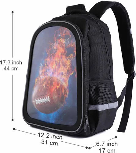 Vista 3 de CSWMZQZY Mochila de fútbol americano para niños, bolsa escolar de 17 pulgadas reemplazable para niños de 8 a 12 años, regalo para el inicio