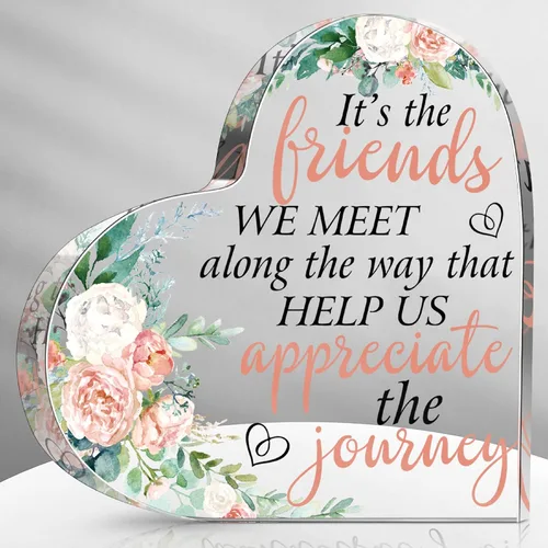 Vista 11 de Spiareal Regalo para Amiga Amistad Mujeres Amiga Amistad Cumpleaños Regalo de Ánimo Corazón de Acrílico Mariposa Recuerdo Pisapapeles para Casa