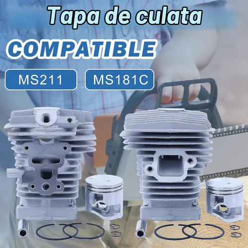 Vista 2 de Kit de pistón de cilindro de 1.575 in para motosierra Stihl MS211 MS 211C MS181C 1139 020 1202