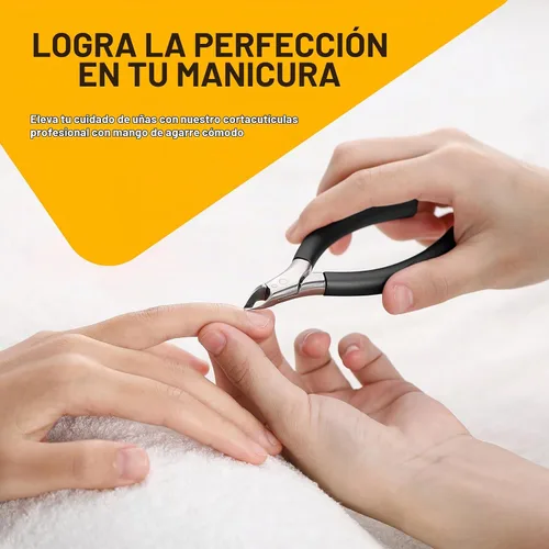 Vista 2 de BEZOX Cortacutículas para uñas dignas de salón de belleza, recortadora profesional de media mandíbula (0.197 in) con mango de silicona