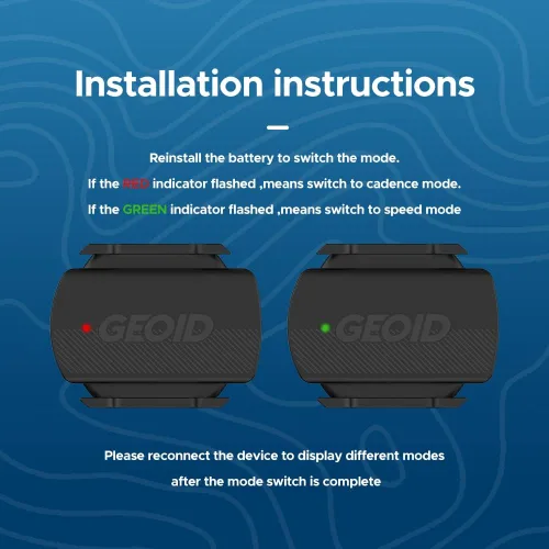 Vista 8 de GEOID Sensor de cadencia/velocidad CS600 para ciclismo, ANT+/Bluetooth Sensor inalámbrico de RPM de bicicleta compatible con computadoras