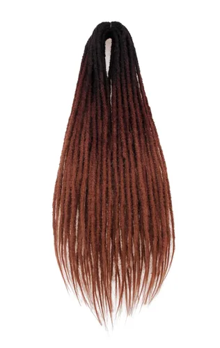 Vista 33 de 20 hebras de 24 pulgadas, extensiones de rastas color burdeos, rastas de cabello de ganchillo para mujer, hechas a mano, suaves, trenzas de cabello