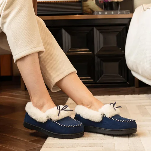 Vista 5 de RockDove Pantuflas de espuma viscoelástica de piel sintética para mujer