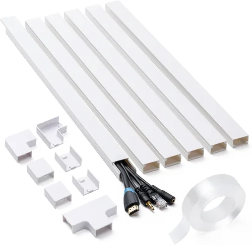 Vista 11 de Ocultador de Cables, Ocultador de Cables de 58 pulgadas, Cubiertas de Cables para Cables en la Pared, Canaleta Cubierta de Cable Pintable