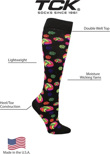 Vista 3 de TCK Krazisox Neon Volleyball Logo Socks