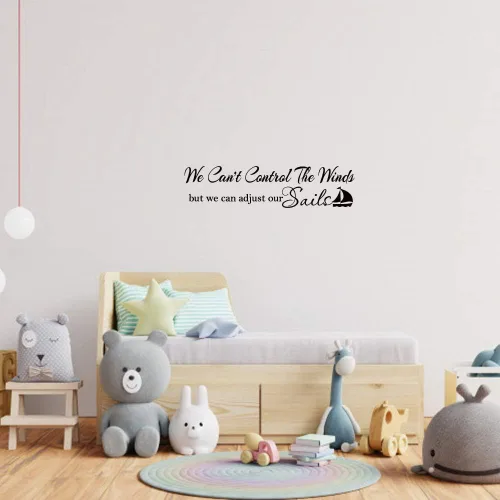 Vista 5 de Calcomanías de vinilo con texto en inglés «We Can't Control The Winds but We Can Adjust Our Sails»