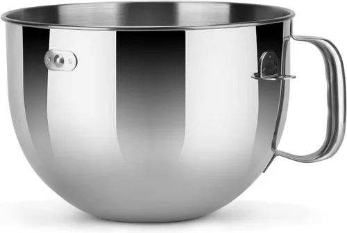 Vista 6 de Tazón de acero inoxidable compatible con mezclador Kitchenaid de 4.5/5 cuartos de galón, con tapa, cuenco inoxidable de 5 cuartos de galón
