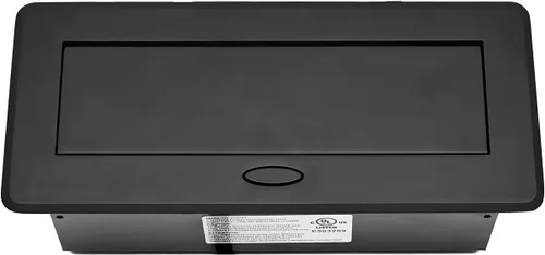 Vista 3 de Regleta de Alimentación Certificada UL, Kungfuking Caja de Toma de Corriente Emergente de Escritorio con Puertos de Carga USB Duales, Receptáculo