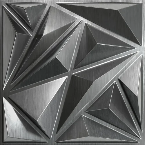 Vista 10 de STICKGOO Paneles de pared 3D para decoración de pared interior, paneles de acento de pared de diseño de diamante en oro champán, 30.5 x 30.5 cm