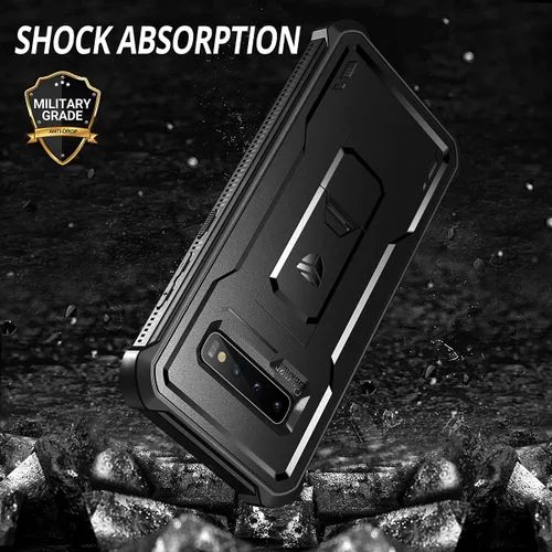 Vista 8 de Dexnor Funda para Samsung Galaxy S10+ Plus, [protector de pantalla y soporte integrados] Protección de grado militar resistente a prueba de golpes
