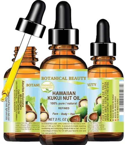 Vista 9 de Botanical Beauty KUKUI Aceite de nuez 100% puro, natural, virgen, sin refinar, aceite portador prensado en frío, 0.5 fl oz, 0.5 fl oz para cara