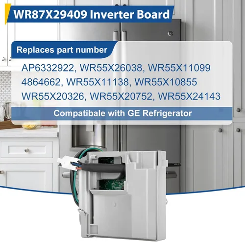 Vista 6 de Placa inversora WR87X29409 mejorada, compatible con refrigerador General Electric (GE), calidad OEM, VCC3 1156 K8 F 90, reemplaza WR55X10855