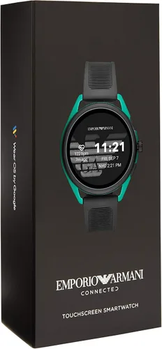 Vista 4 de Emporio Armani - Smartwatch 3 con tecnología Wear OS de Google con altavoz frecuencia cardíaca GPS NFC y notificaciones de celular inteligente Negro